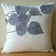 Winter Leaves - Throw Pillow Covers - Suede Pilllow Cover with Felt Embroidery