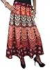 Indian Wrap Skirt- Maroon Cotton Printed Wrap Around Skirts Dress, Holiday Fashion