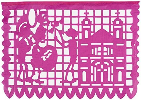 CalMex Marketplace Dia De Los Muertos 2 (Day of the Dead) Mexican Papel Picado (10 Panels - 15 Feet Long)