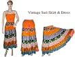 Bollywood Style Indian Vintage Sari Patch Beach Causal Dress Skirt for Women