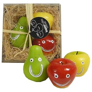 Happy Fruities Set of 3 Fruit Candles in a Crate