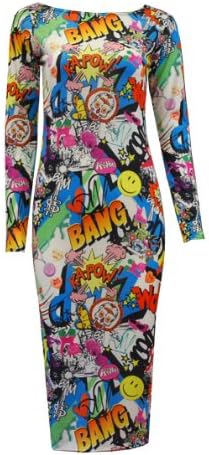 Crazy Girls Women's Animal Trible Tie Dye Print Midi Bodycon Dress