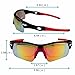 poshei P03 Polarized Sunglasses with 5 Set Lenses for Biking Fishing Driving