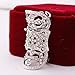 Susenstone®Crystal Hollow Flower Full Armor Knuckle Rings Finger Ring