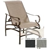 Barcelona Aluminum Sling Recliner With Night Sky Frame And A0109 Fabric