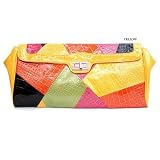 Yellow Carmen Faux Leather Clutch Bag Purse Handbag