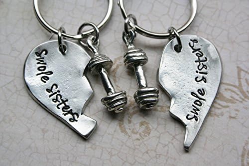 Swole Sisters Keychains BFF Keychains Weightlifting Keychains Cross training Weight training Fitness Weightloss keychain Fitness Keychains