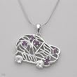 Necklace With 1.00ctw Precious Stones - Genuine Amethysts and Topazes Beautifully Designed in 925 Sterling silver. Total item weight 7.0g Length 16in