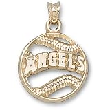 Los Angeles Angels MLB New Pierced Baseball Pendant (14kt)