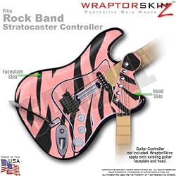 Zebra Stripes Pink WraptorSkinz Skin fits Rock Band Stratocaster Guitar for Nintendo Wii, XBOX 360, PS2 & PS3 (GUITAR NOT INCLUDED)