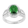 18K White Gold Emerald and Diamond Ring