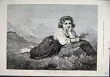 1876 SUNDAY MORNING YOUNG GIRL COUNTRY SCOTTISH HEATHER