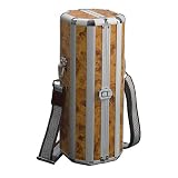 Echo Platinum Picnic Time Wine Case - Wood with Aluminum Exterior - Burgundy Velvet Lined Insulated Interior