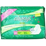 Always Fresh Ultra Thin Long/Super Pads With Wings, Clean Scent,  40 Count (Pack of 2)
