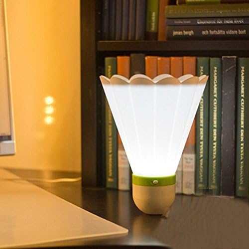 Energlite LED Badminton Shaped Lamp Night Light LED Rechargeable table lamp,White