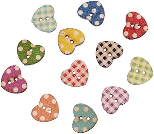 Liebe Engel 1614mm Colour Mixture Love Heart Button Greeting Card Decoration Pack of 50
