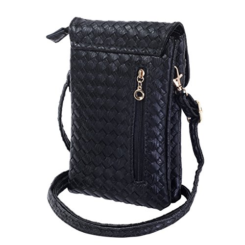 Bosam woven leather cell phone crossbody bag small purse for iphone 7