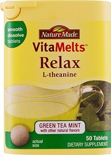 Nature Made Vitamelts RelaxTablets, Green Tea Mint, 50 Count