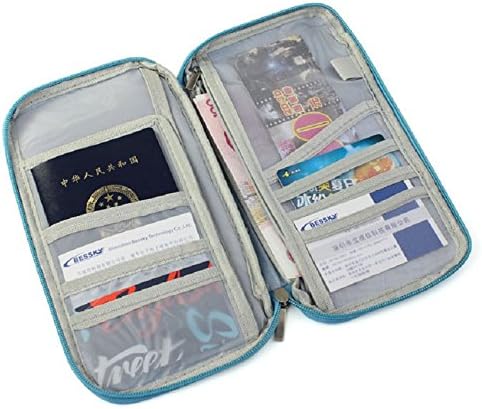 Coromose® Practice Travel Passport Credit ID Card Cash Holder Organizer Wallet Purse Case Bag (Blue)
