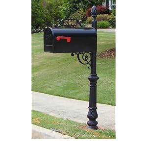 The Hampton Aluminum Mailbox and Post System, Black by 