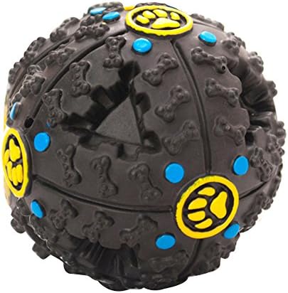 Cola Dog Black Squeaky Toys Sqeaker Ball Feeding Food Voice Sound Balls Training Tool Food Dispenser for Pet Dog Cat Play