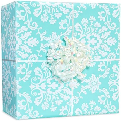 Amscan - Robin's Egg Blue Brocade Gift Wrap Kit