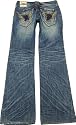 RED PEPPER 7087 Size 26 Women's Flare Jeans Embroidery Embroidered Distressed