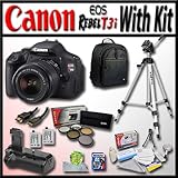 Canon EOS Rebel T3i 18 MP CMOS Digital SLR Full HD Camera with Extreme Starter Kit - Package includes: EF-S 18-55mm f/3.5-5.6 IS, Professional Travel Backpack, 2 Extra LP-E8 Extended Life High Capacity Batteries with Opteka Power Grip, Travel Tripod and Much More!