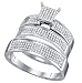 10k. White Gold 1/2 Ctw. 3pc. Micro Pave Diamond Wedding Set for Him and Her " Size 7 For Her and Size 10 For Him "