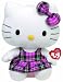Ty Beanie Buddy Hello Kitty Tartan Plaid Overalls