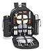 Outdoor Living : Picnic at Ascot 043Blk-P Coffee-Super Deluxe Coffee Backpack for 2 Black Plaid