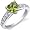 Dazzling Love 1.25 Carats Peridot Ring in Sterling Silver Rhodium Finish Size 5
