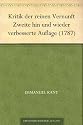 Kritik der reinen Vernunft Zweite hin und wieder verbesserte Auflage (1787)
