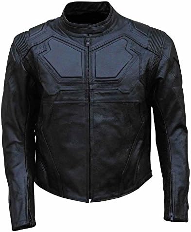 Men's Oblivion Real Leather Motorcycle Jacket Large Cow Black