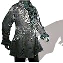 Gothic Mittelalter Gehrock, Jacquard(Brokat), schwarz, Größen S - XXL