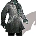 Gothic Mittelalter Gehrock, Jacquard(Brokat), schwarz, Gr��en S - XXL