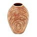 EXP Handmade Mottled Salmon Terracotta Urn Vase With Line Etchings