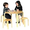Furniture online: 5pcs Kid's Nordic Table and Chairs Set - Natural Finish