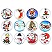 Souarts 12Pcs Christmas Buttons, Random Mixed Snap 18mm Buttons, Jewelry Charm for Christmas Decor DIY