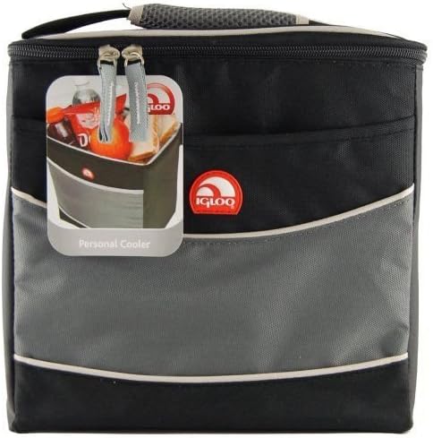 Igloo Soft Sided Insulated Cooler Lunch Bag Black and Gray Lunchbox NEW