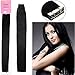 Haibis Remy Human Hair Extensions Tape in Straight Hair