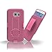Galaxy S6 Case: Stalion® Secure Shell & Belt Clip Holster Combo with Kickstand (Fuchsia Pink) 180° Degree Rotating Locking Swivel + TPU Shockproof Protection