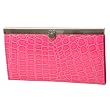 Je Veux Croc Print Frame Clutch Wallet