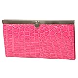 Je Veux Croc Print Frame Clutch Wallet