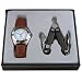Field & Stream Men's Brown Leather Watch and 8 Function Multi-Tool Set #F502GWSBMT-LC
