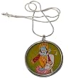 Krishna Pendant with Chain Silver Religious Jewelry Dia 1.25 inches