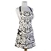 Sin in Linen Black and White Ravens Dream Girly Vintage Style Apron