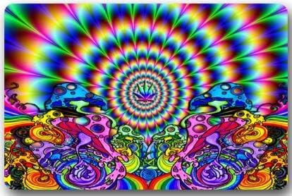 Fashion Decor Rug Custom Trippy Psychedelic Doormat Gate Pad 23.6(L) Inch x 15.7(W) Inch