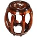 EXP Handmade Asian Furniture - 17" Drum-Shaped Wood End / Accent Table With Mother of Pearl Inlay