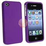Purple Rubber Hard Cover Case Compatible With Apple Iphone 4 4G 4TH